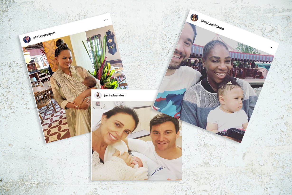 Chrissy Teigen, Serena Williams ja Jacinda Ardern puhuvat äitiydestä virkistävän avoimesti ja rehellisesti. Kuva: Vauvan ja Meidän Perheen toimitus