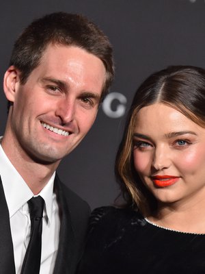 Evan Spiegel ja Miranda Kerr on listattu yhdeksi teknologia-alan vaikutusvaltaisimmista pariskunnista. Kuva: <span class="photographer">MVPhotos</span>