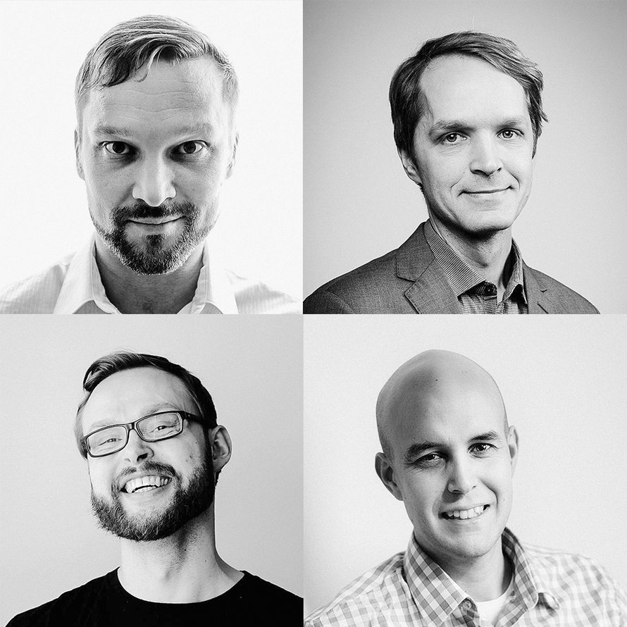 Isähaasteen takana ovat isät Tommi Koivisto, Aku Karjalainen, Mika Arvela sekä Juho Toivola. Kuva: <span class="photographer">Isähaaste</span>