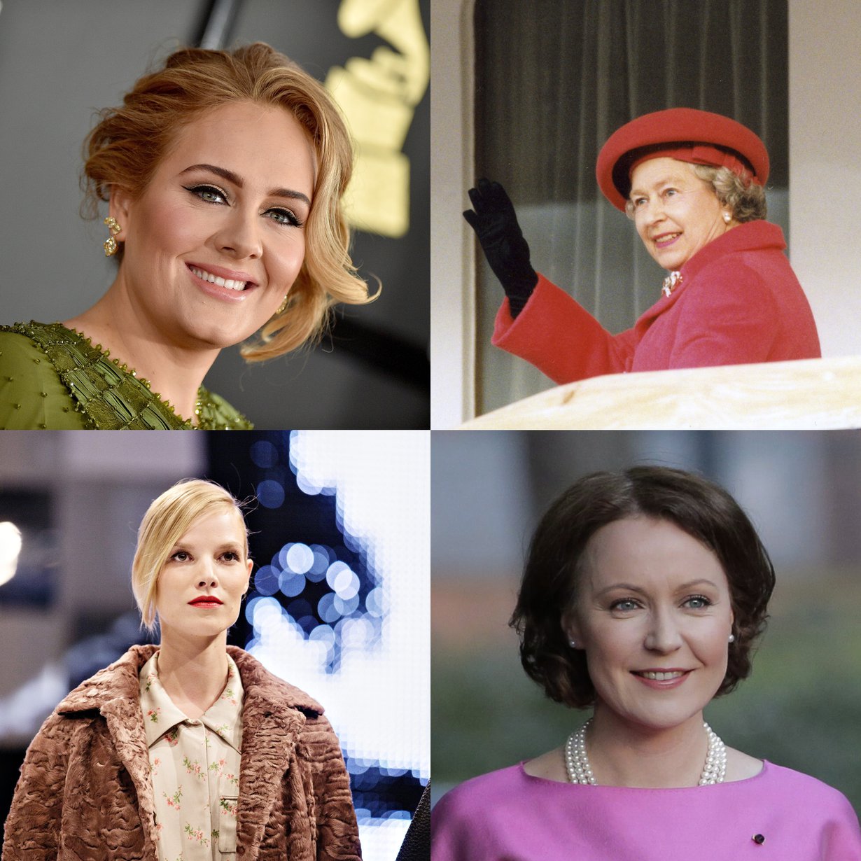 Oletko samaa porukkaa Adelen, Elisabet II:n, Suvi Riggsin tai Jenni Haukion kanssa? Kuvat: MvPhotos, Erkki Raskinen, Kaisa Rautaheimo, Antti Hämäläinen
