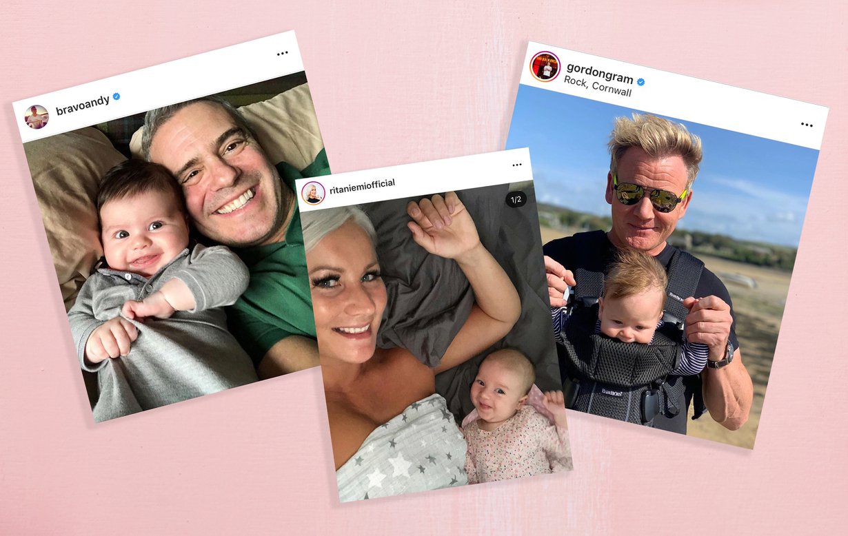 Muun muassa Andy Cohen, Rita Niemi ja Gordon Ramsay iloitsivat onnellisesta perhetapahtumasta tänä vuonna. Kuva: Instagram, Anna Huovinen