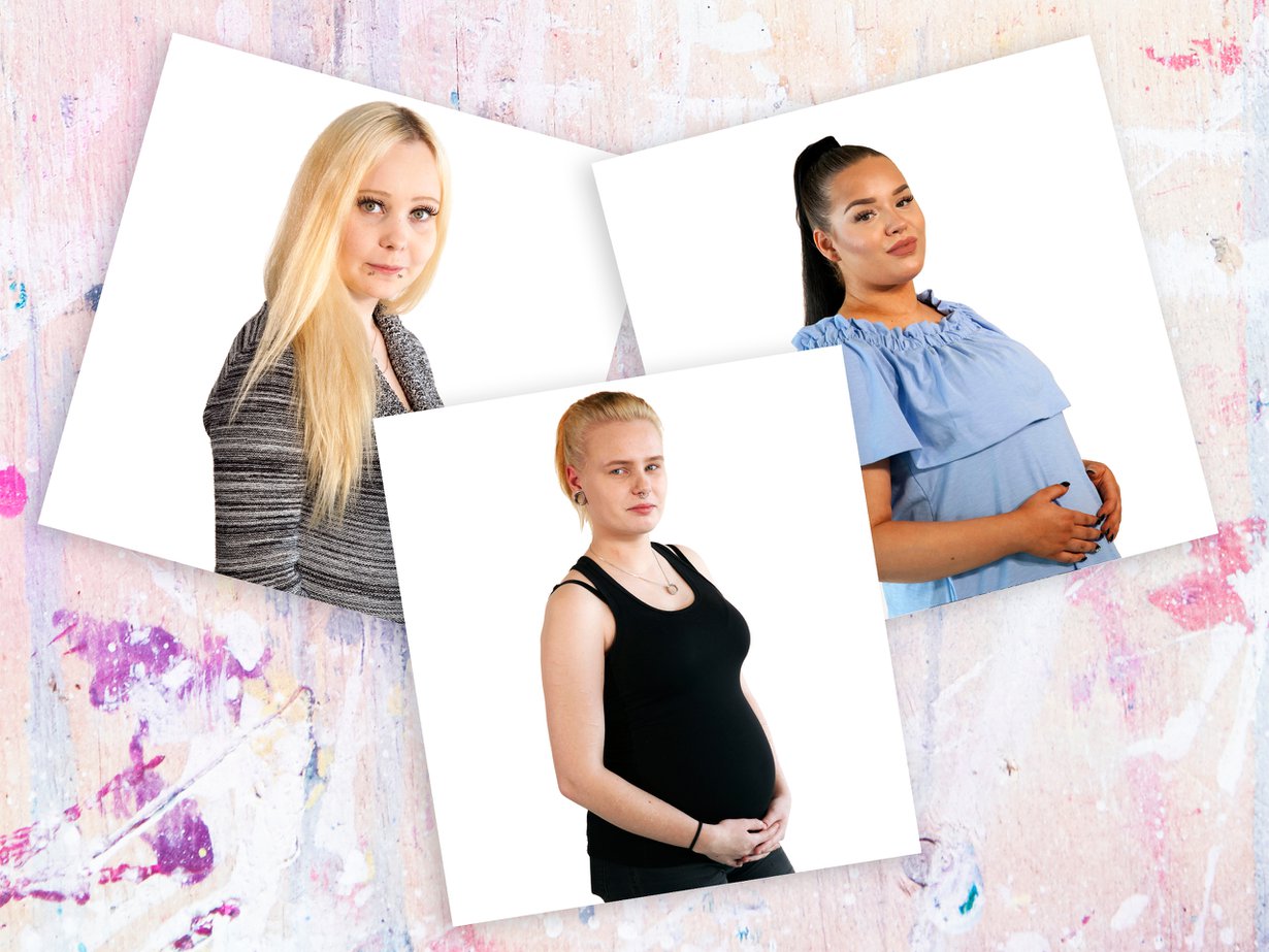 Toisenlaiset teiniäidit special -ohjelmassa omaa arkeaan kuvaavat muun muassa Laura, Henna ja Kira. Kuva: Nelonen Media, Anna Huovinen