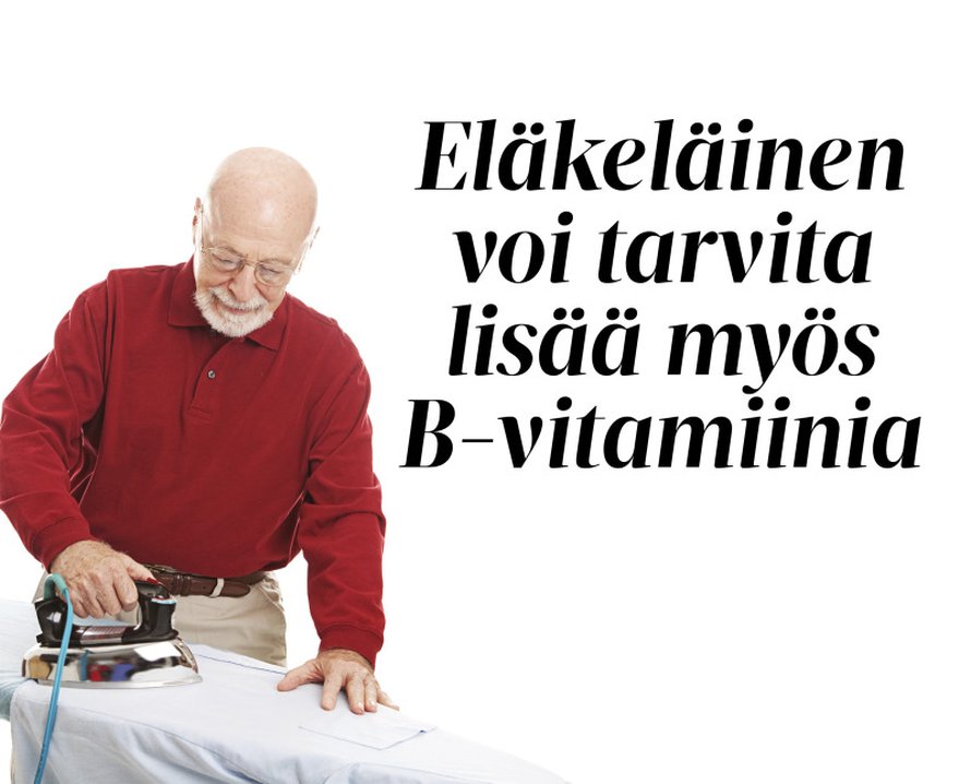 Jotkut iäkkäät kärsivät B12-vitamiinin imeytymishäi­riöstä. Syy ei ole ikävuosissa vaan mahalaukkua surkastuttavassa tulehduksessa tai muissa sairauksissa. Todettu imeytymishäiriö hoidetaan vitamiinipistoksin.Jos B-vitamiinin puutos johtuu yksipuolisesta ruoka­valiosta, siihen auttaa monivitamiinipilleri. B-vitamiinien niukkuuden on arvioitu lisäävän riskiä muistisairauksiin, sydän- ja verisuonisairauksiin, suolistosyöpiin ja masennukseen.Yli 60-vuotiaillle suositellaan muita enemmän D-vitamiinia, koska vanhetessaan iho ei pysty muodostamaan sitä auringonvalosta yhtä tehokkaasti kuin aiemmin.