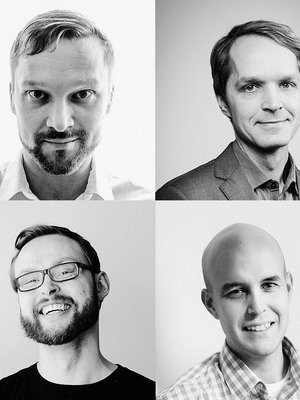 Isähaasteen takana ovat isät Tommi Koivisto, Aku Karjalainen, Mika Arvela sekä Juho Toivola. Kuva: <span class="photographer">Isähaaste</span>