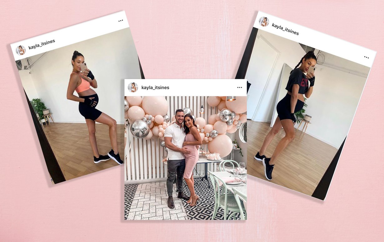 Kayla Itsines on päivittänyt aktiivisesti Instagramiin raskauden etenemistä. Itsines ja Pearce osallistuivat molemmat Itsinesin siskon järjestämille vauvakutsuille maaliskuussa. Kuva: Instagram, Anna Huovinen